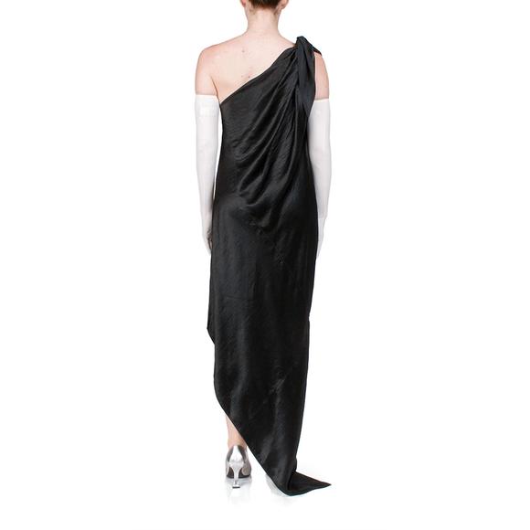 NEW ANNA OCTOBER desiree one shoulder midi dress in black - Picture 3 of 4